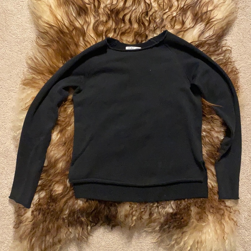 Helmut Lang Raw Hem Cotton Sweatshirt XS